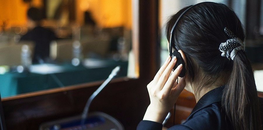 interpreter in booth